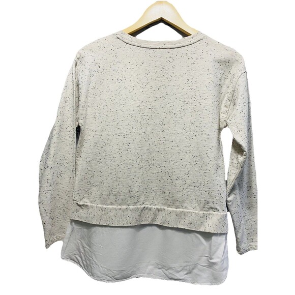 LOFT Ivory Speckled Layered Long Sleeve Lightweight Sweatshirt Tee XS Petite - Picture 6 of 6